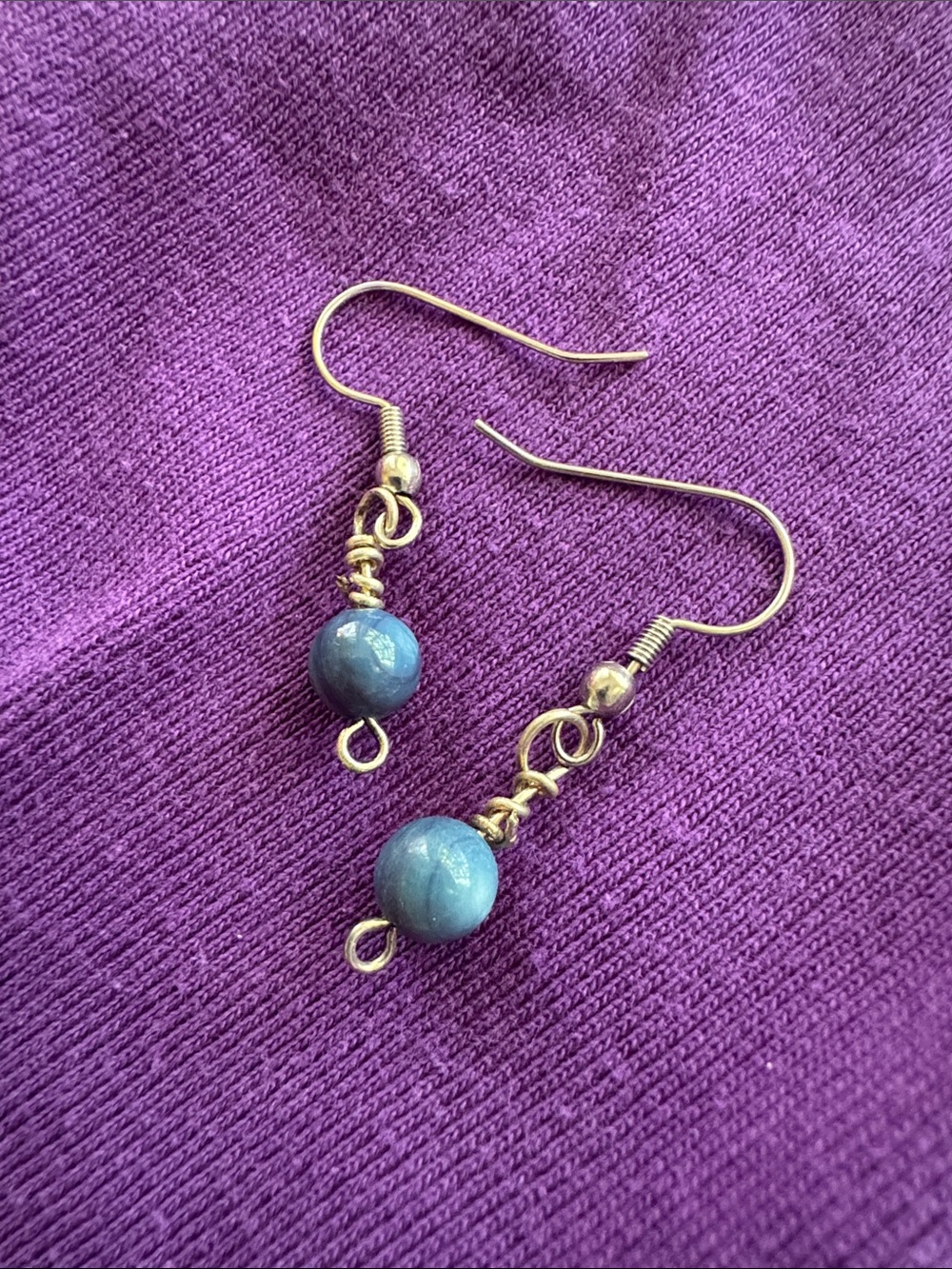 Blue Bead Drop Earrings - Women Jewelry